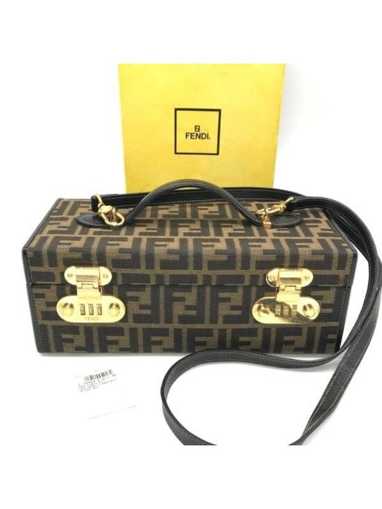 Fendi Handbags - Fendi Zucca Trunk Vanity 2-Way Hand Bag Brown